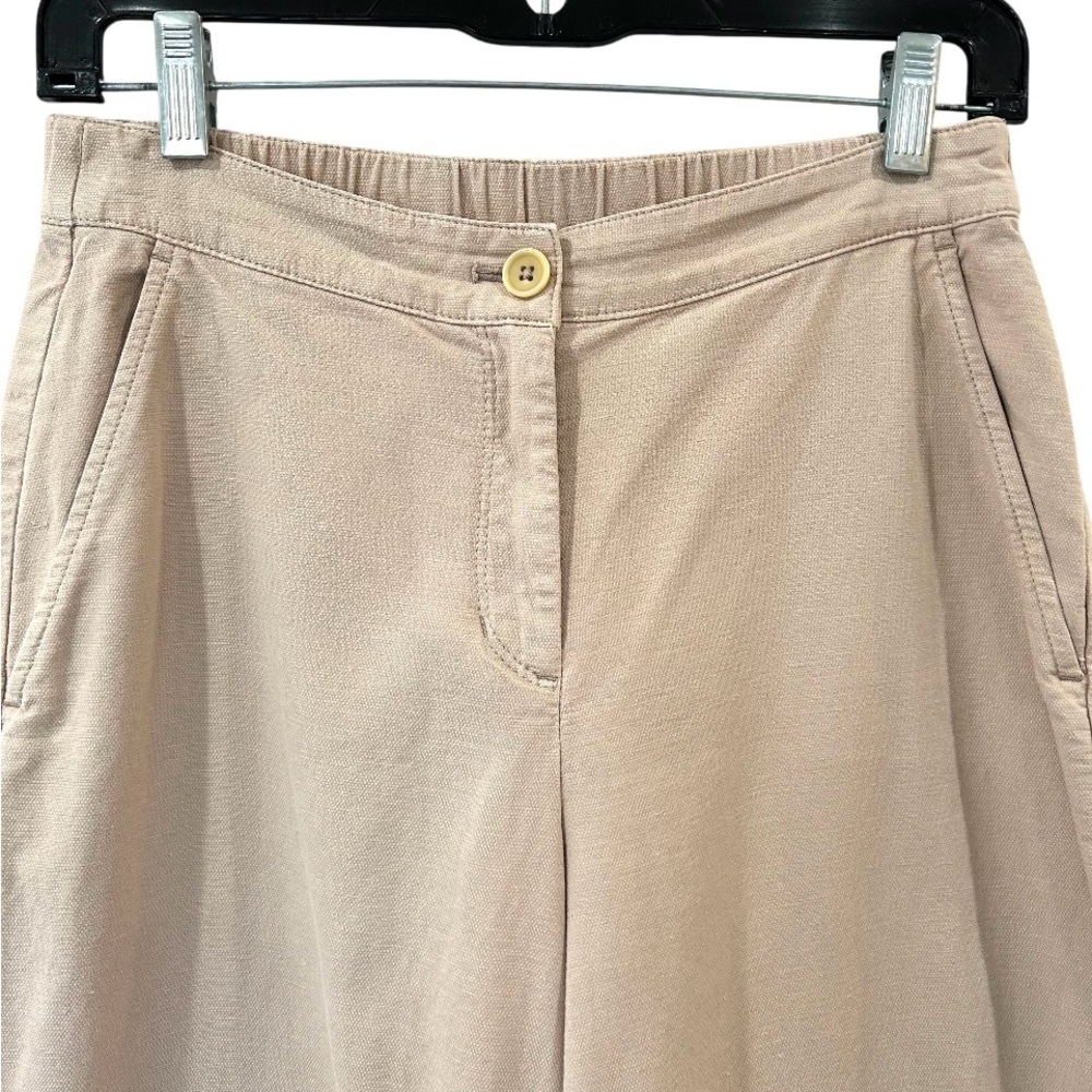 Eileen Fisher Cotton Hemp Stretch Wide Leg Cropped Pants XXS beige minimalist - Picture 5 of 11
